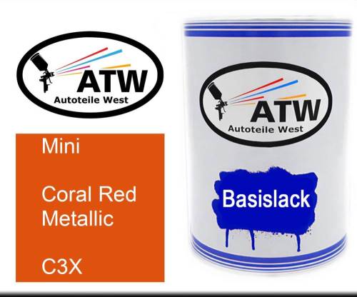 Mini, Coral Red Metallic, C3X: 500ml Lackdose, von ATW Autoteile West.